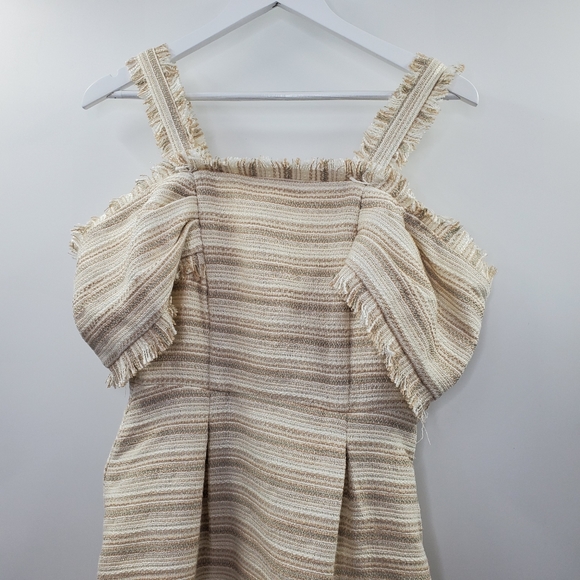 Revolve Elliatt Bliss Cold Shoulder Fit & Flare Dress Textured NEW - Picture 3 of 8